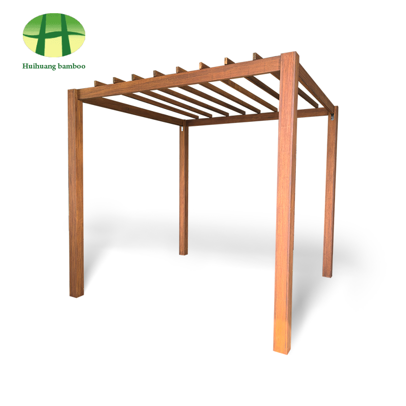 Modern açık bahçe kompozit bambu pergola açık panjurlu pergola